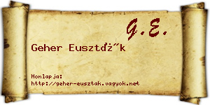 Geher Euszták névjegykártya